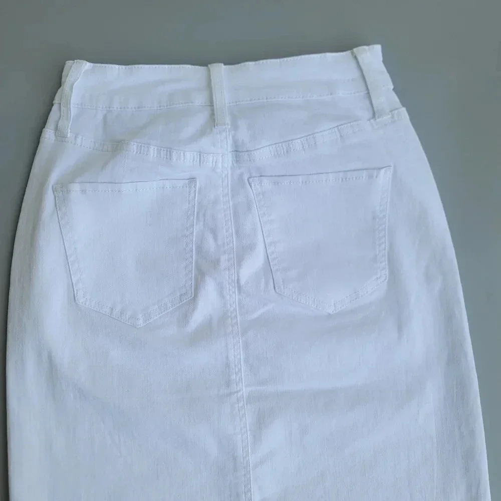 Womens Skirt Denim SO White Jean Stretch Frayed Hem Zip Plus Size-size 1 / 25W - Picture 4 of 10